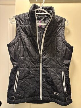 Stio Black Quilted Lightweight Insulated Vest with Contrast Zippers